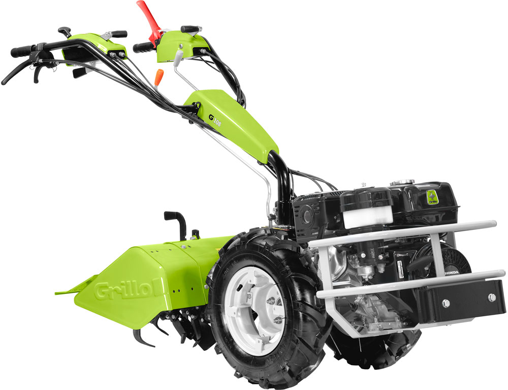 Grillo G 108 two-wheel tractor with Honda engine and rear tiller